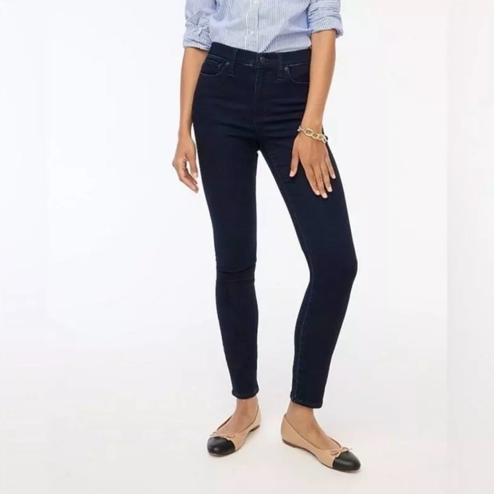 J. Crew 9” Mid Rise Skinny Blue Jeans Stretch Dark Sky Wash Women’s Denim Pants